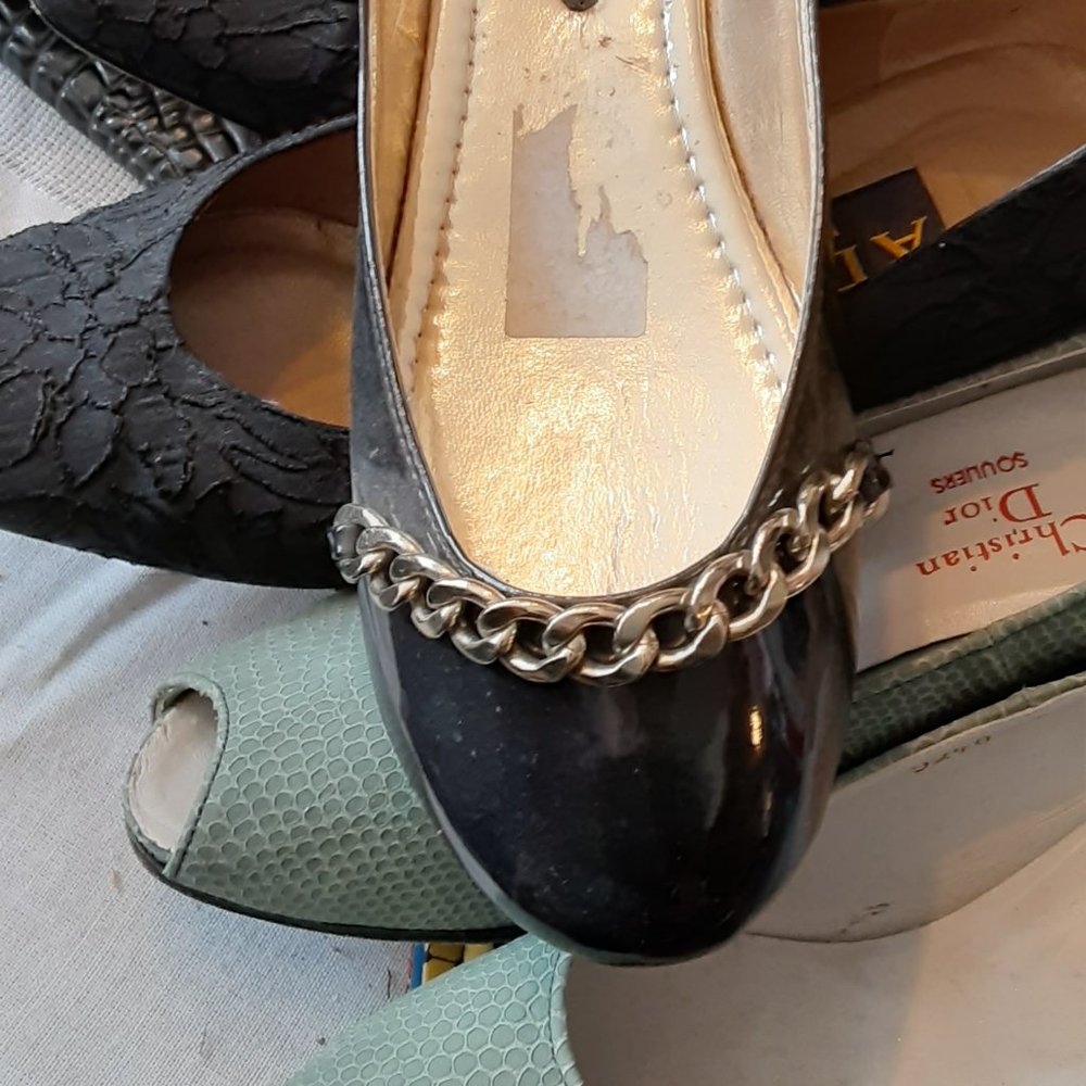 KISS & TELL BLACK PATENT SHOES BALLET FLATS